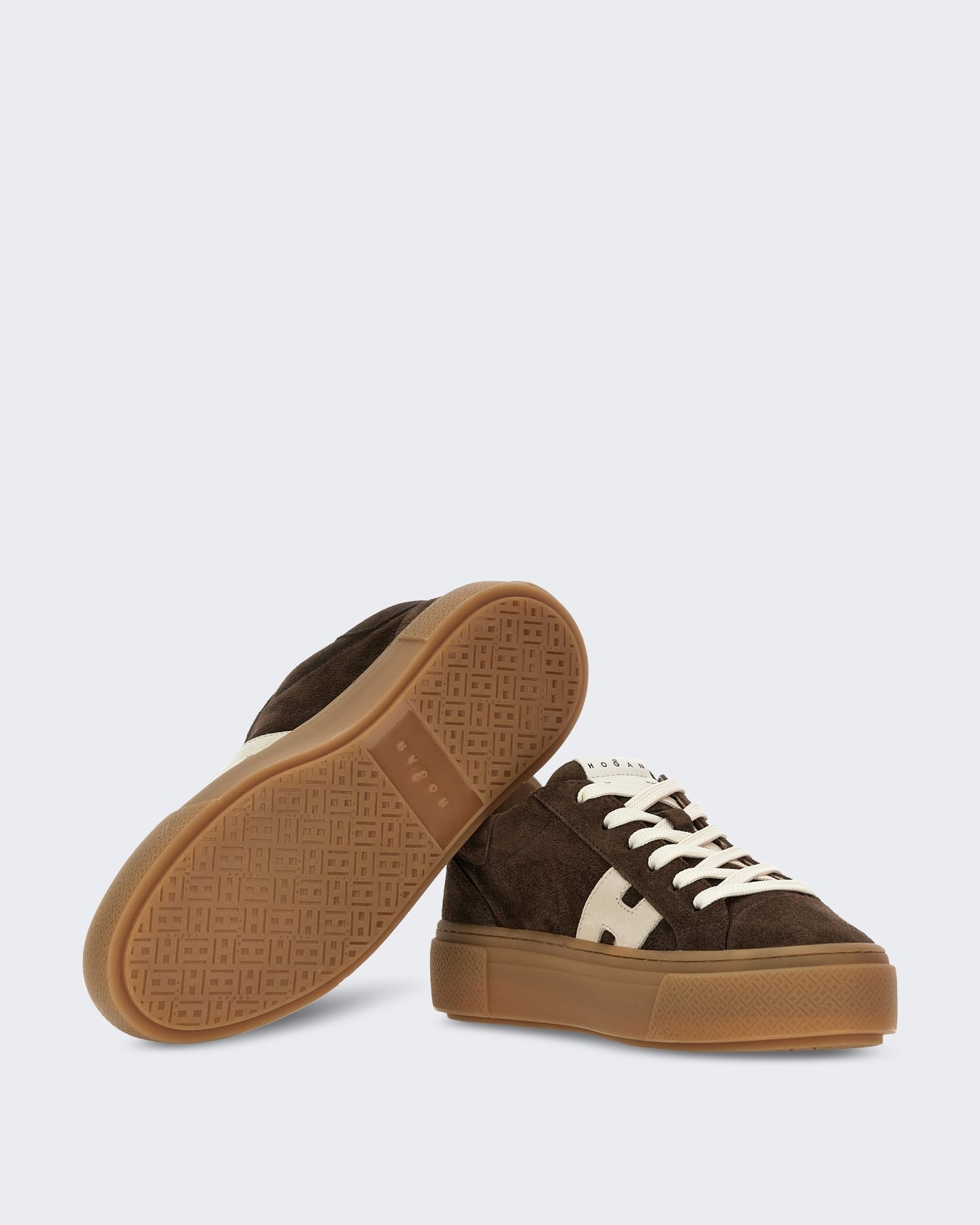 Hogan Dames Veterschoenen sneaker met H-logo Beige - Eleganza.nl