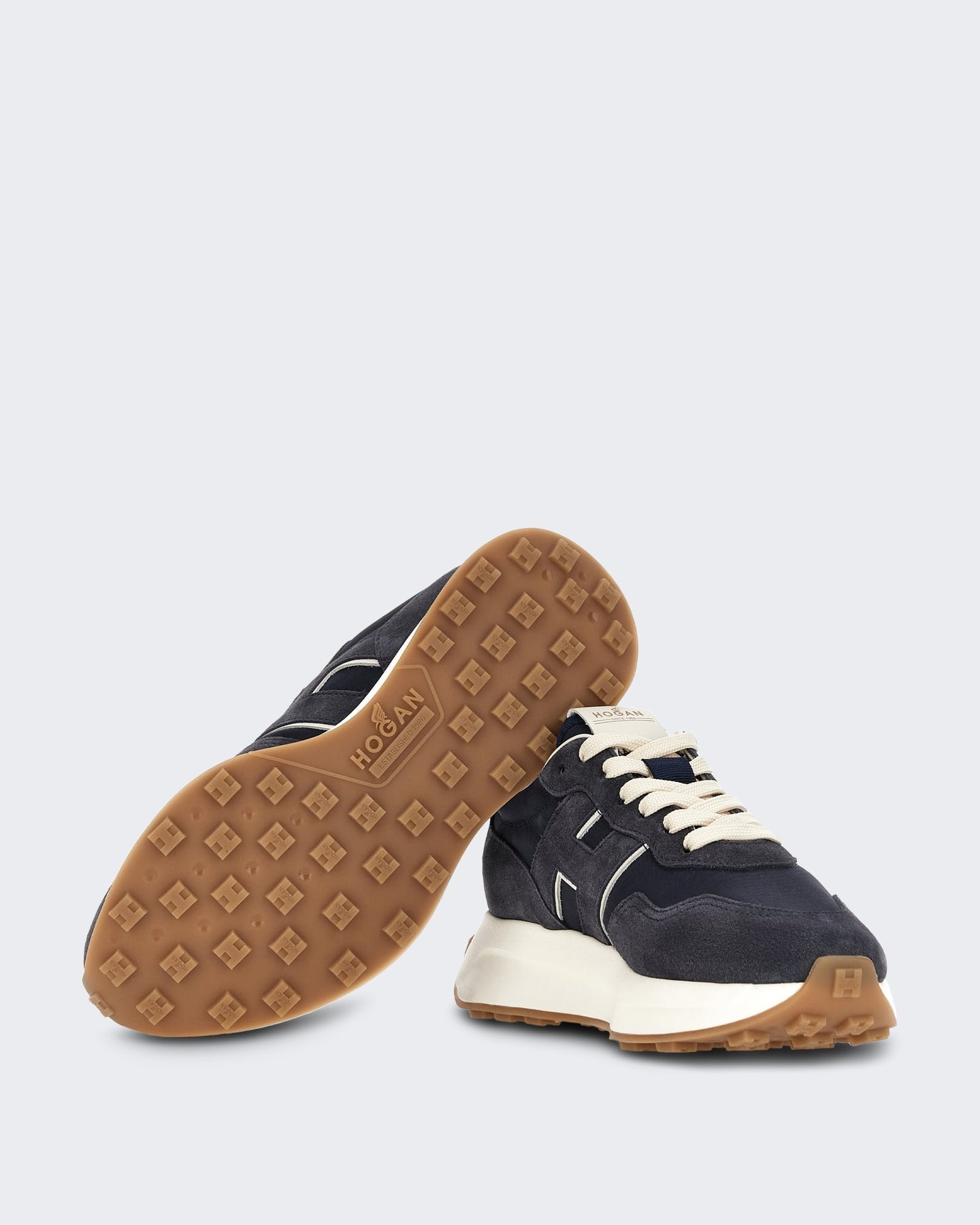 Hogan Dames Veterschoener met H-detail Blauw - Eleganza.nl
