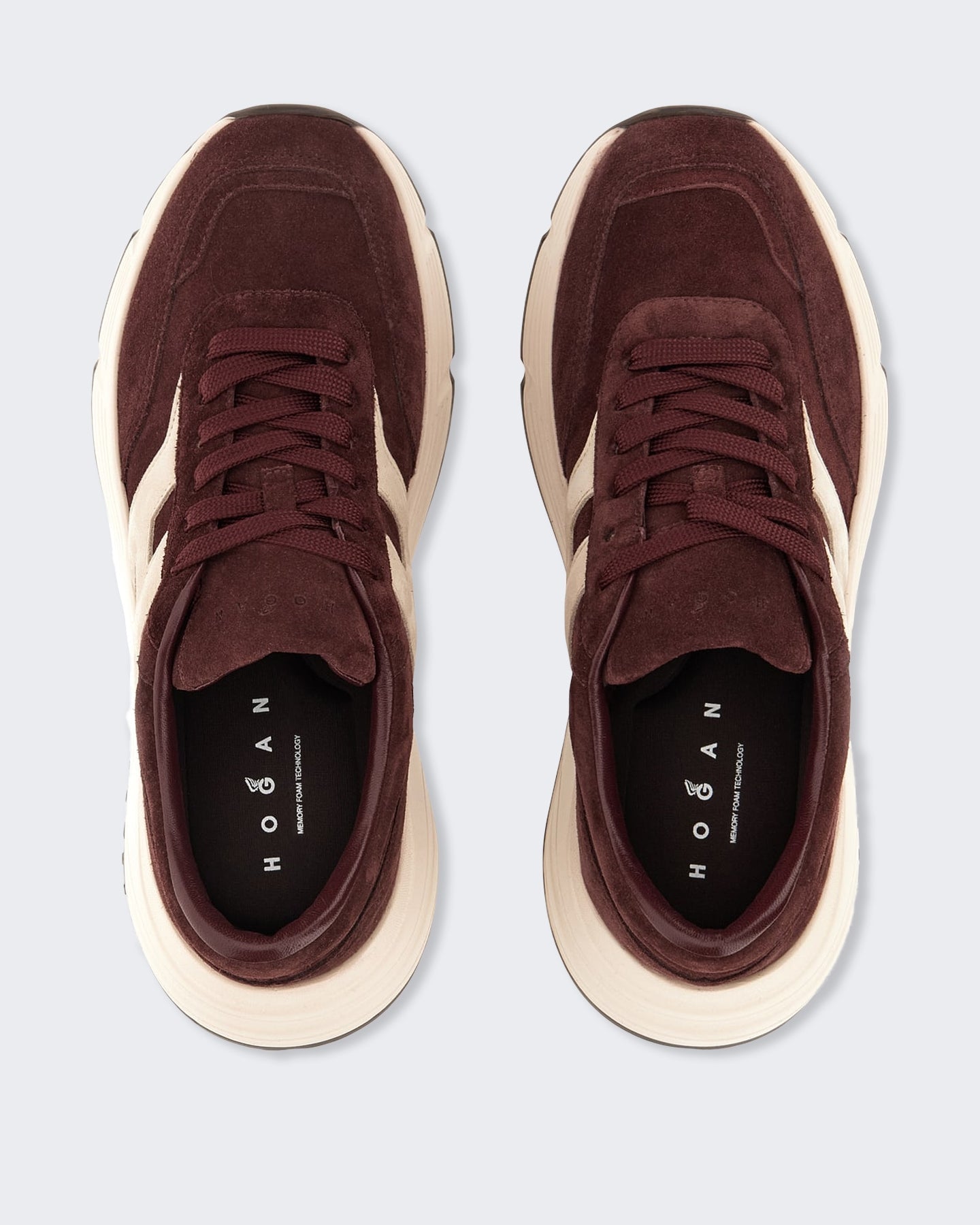 Hogan Dames Vetersneaker met H-detail Grijs - Eleganza.nl
