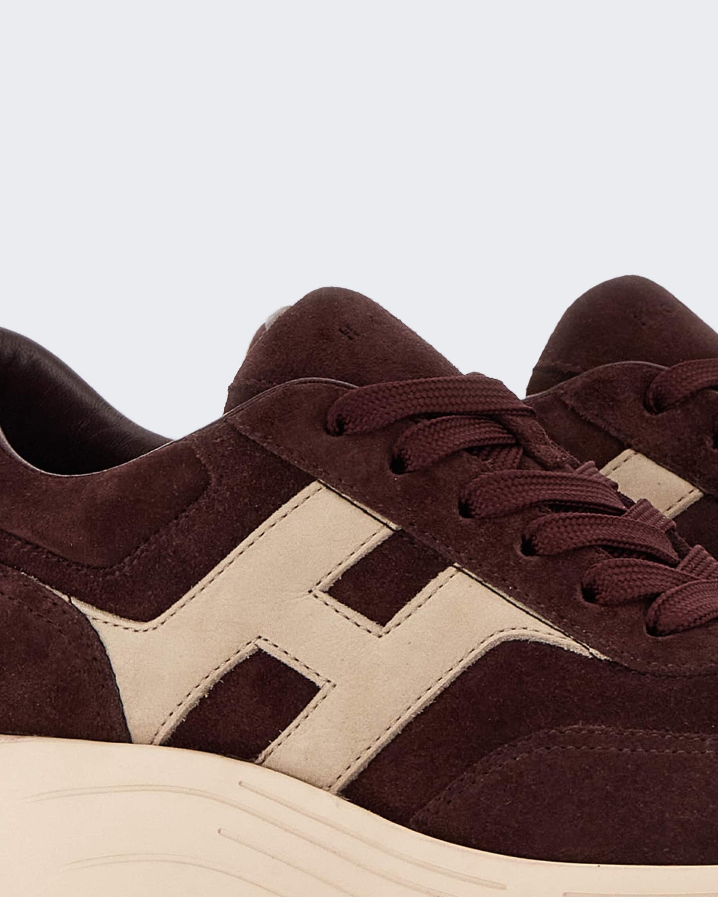Hogan Dames Vetersneaker met H-detail Grijs - Eleganza.nl