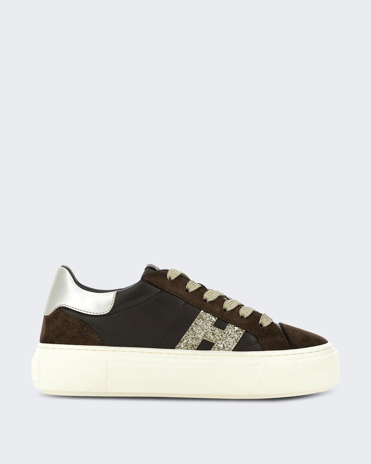 Hogan Dames Vetersneaker met H-logo Beige - Eleganza.nl