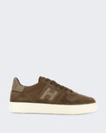 Herren H668 Sneaker mit Schnürung und H-Band-Detail Braun — huidige kleur