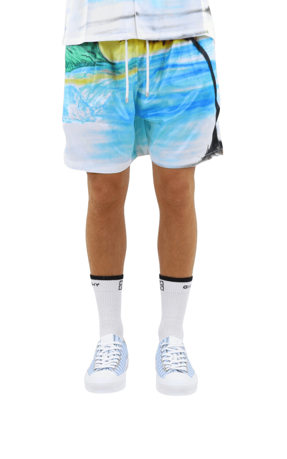 Heren Airbrushed Silk Shorts