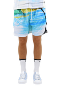 FLÂNEUR Herren Airbrushed Silk Shorts