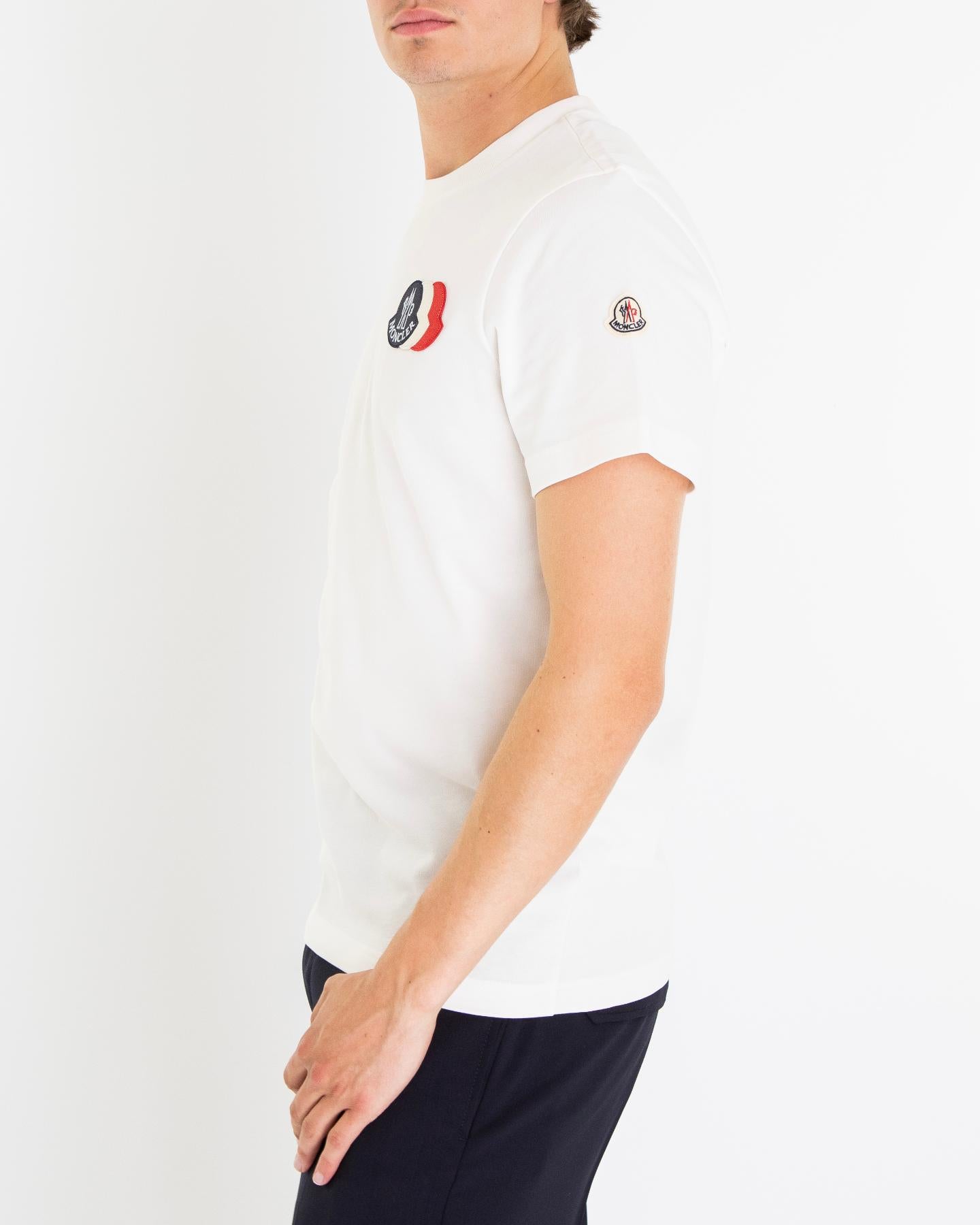 Heren Tricolor Logo T-Shirt Wit