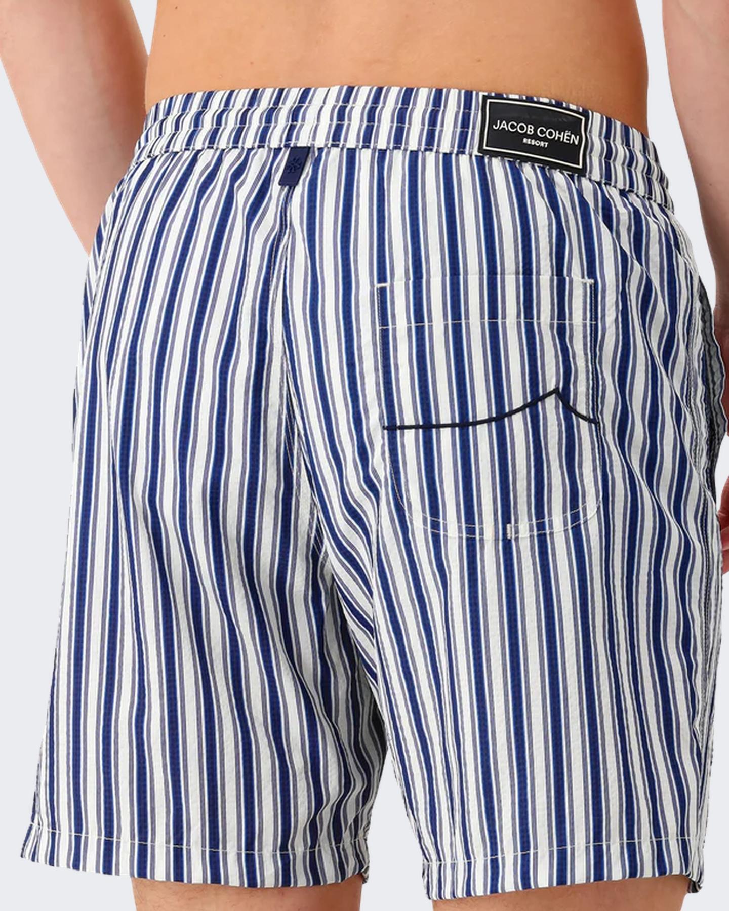 Heren Striped Bermuda Blauw