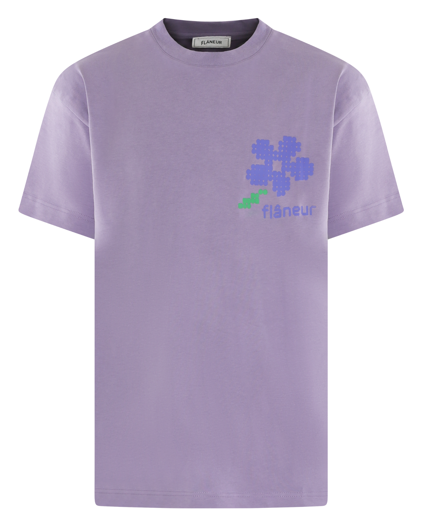 Heren Pixel Flower T-Shirt Paars