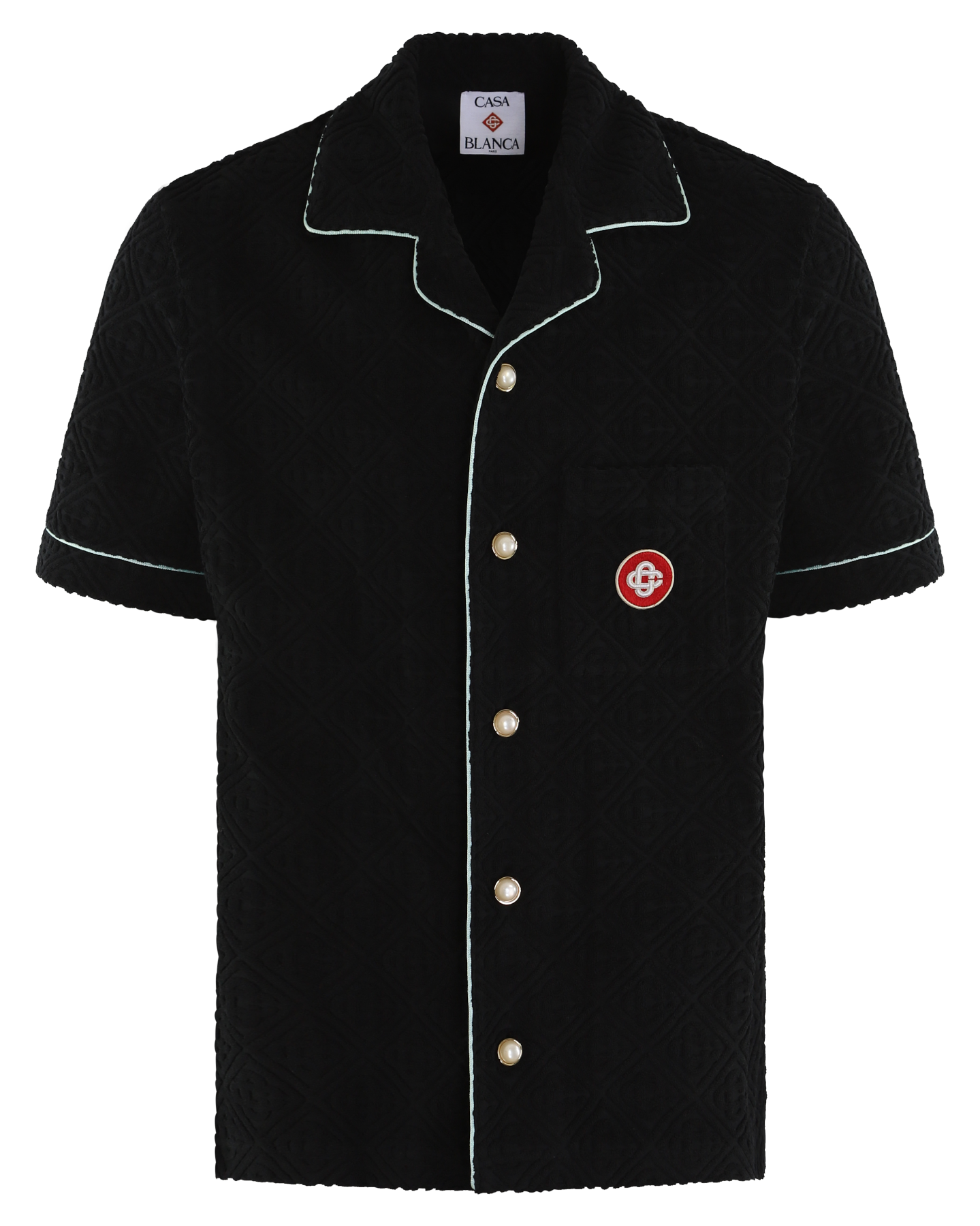 Heren Monogram Towelling Shirt Zwart