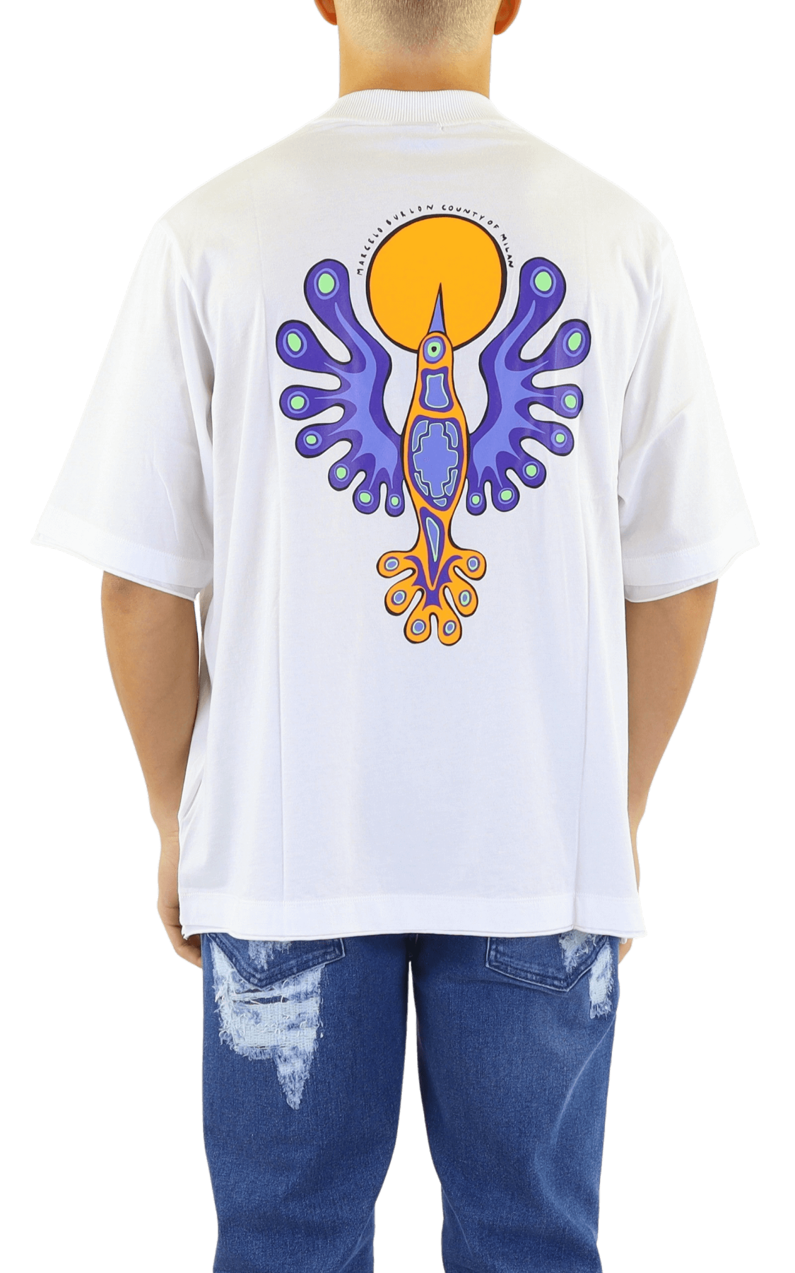 Heren Sunset Bird Dbl Hem Over Tee