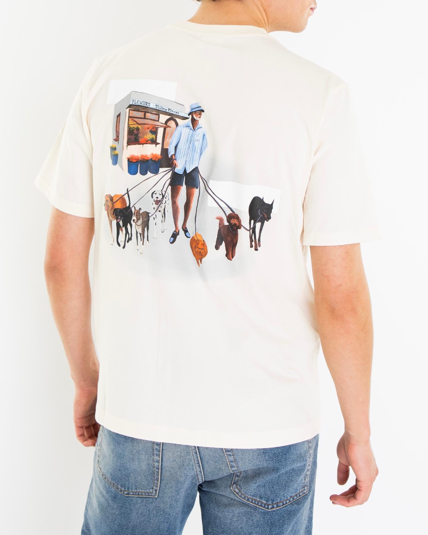 Heren Dog Walker T-Shirt Wit