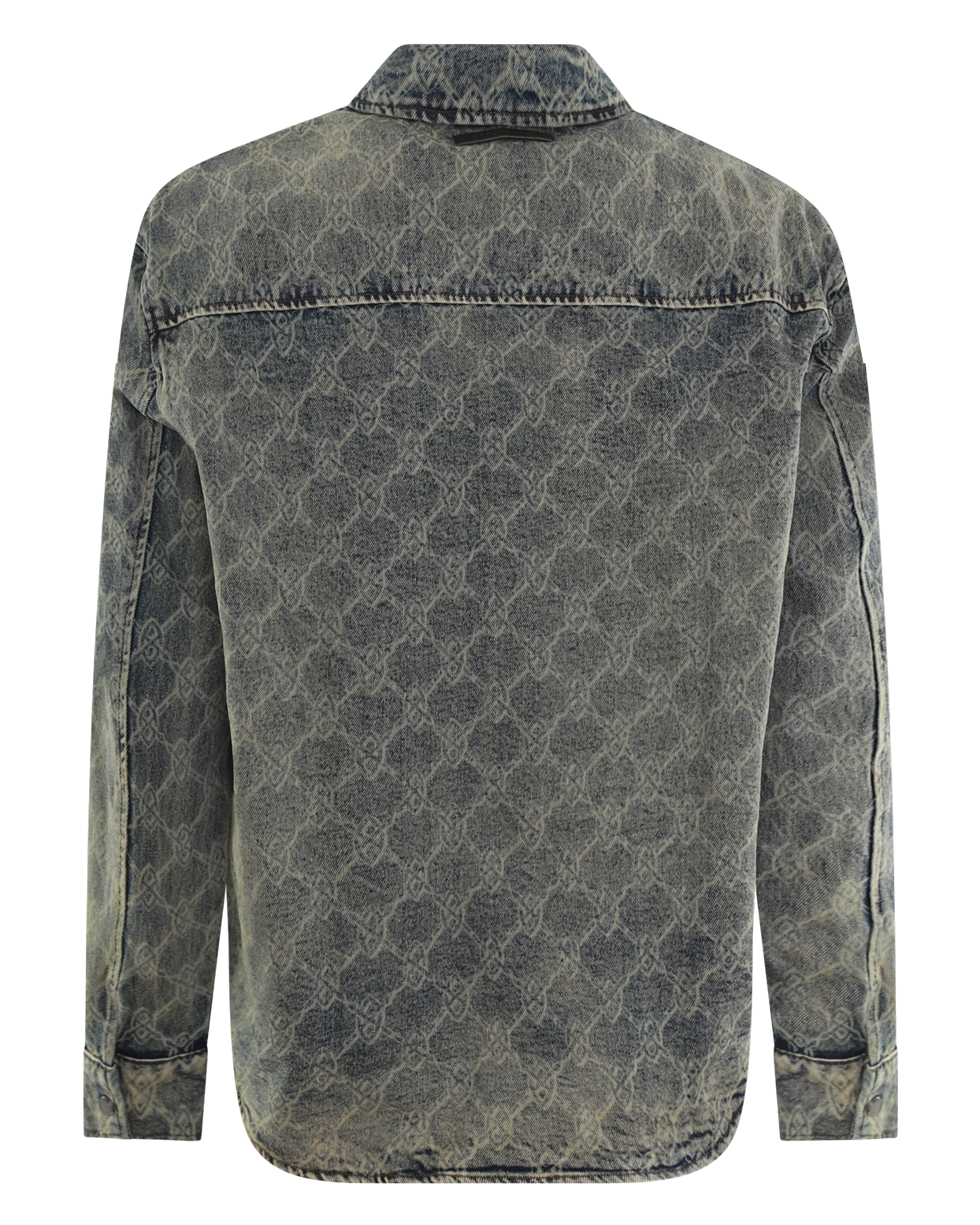 Heren Shield Laser Denim Shirt Grijs