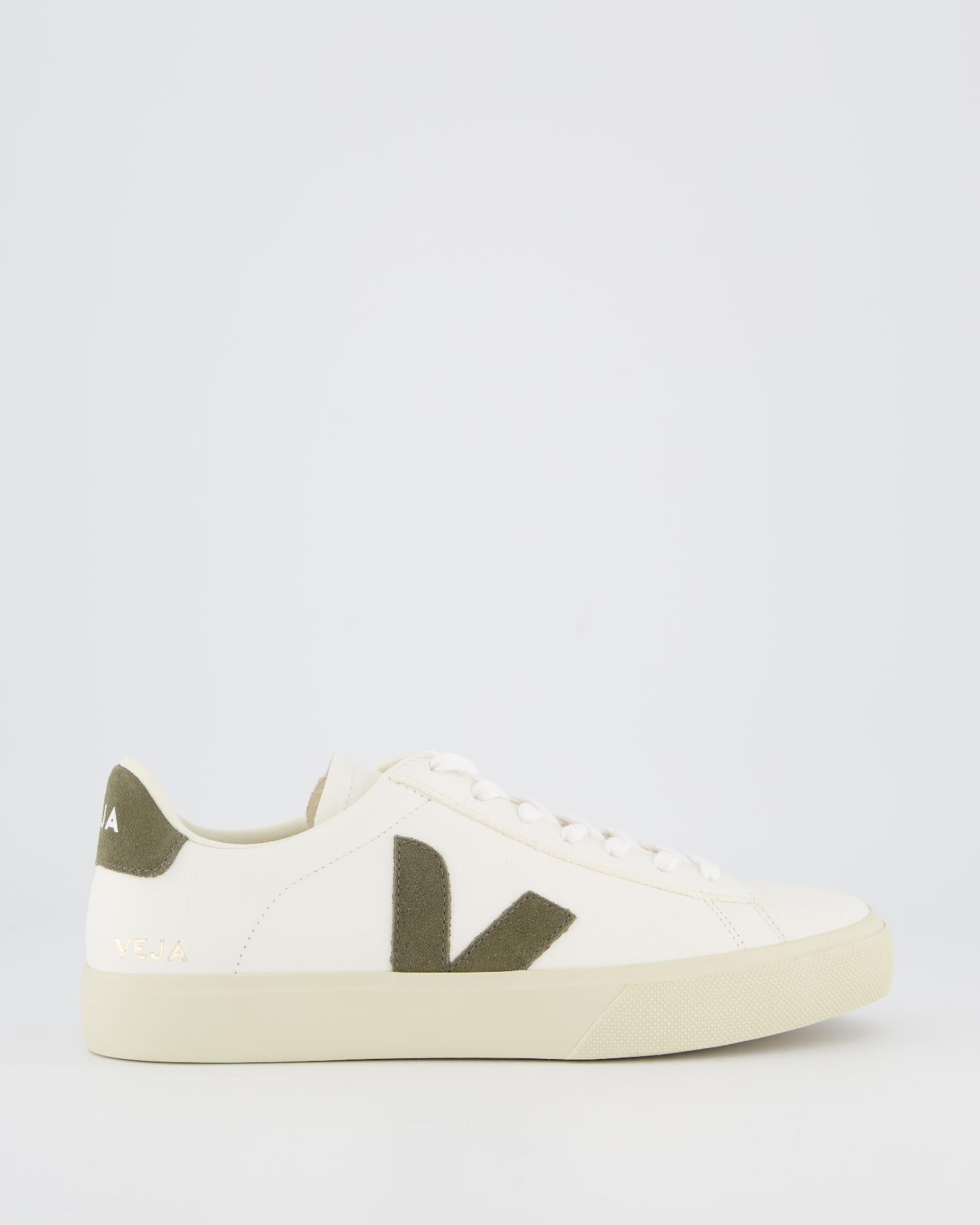 Heren Campo Sneaker Leer Wit/Khaki