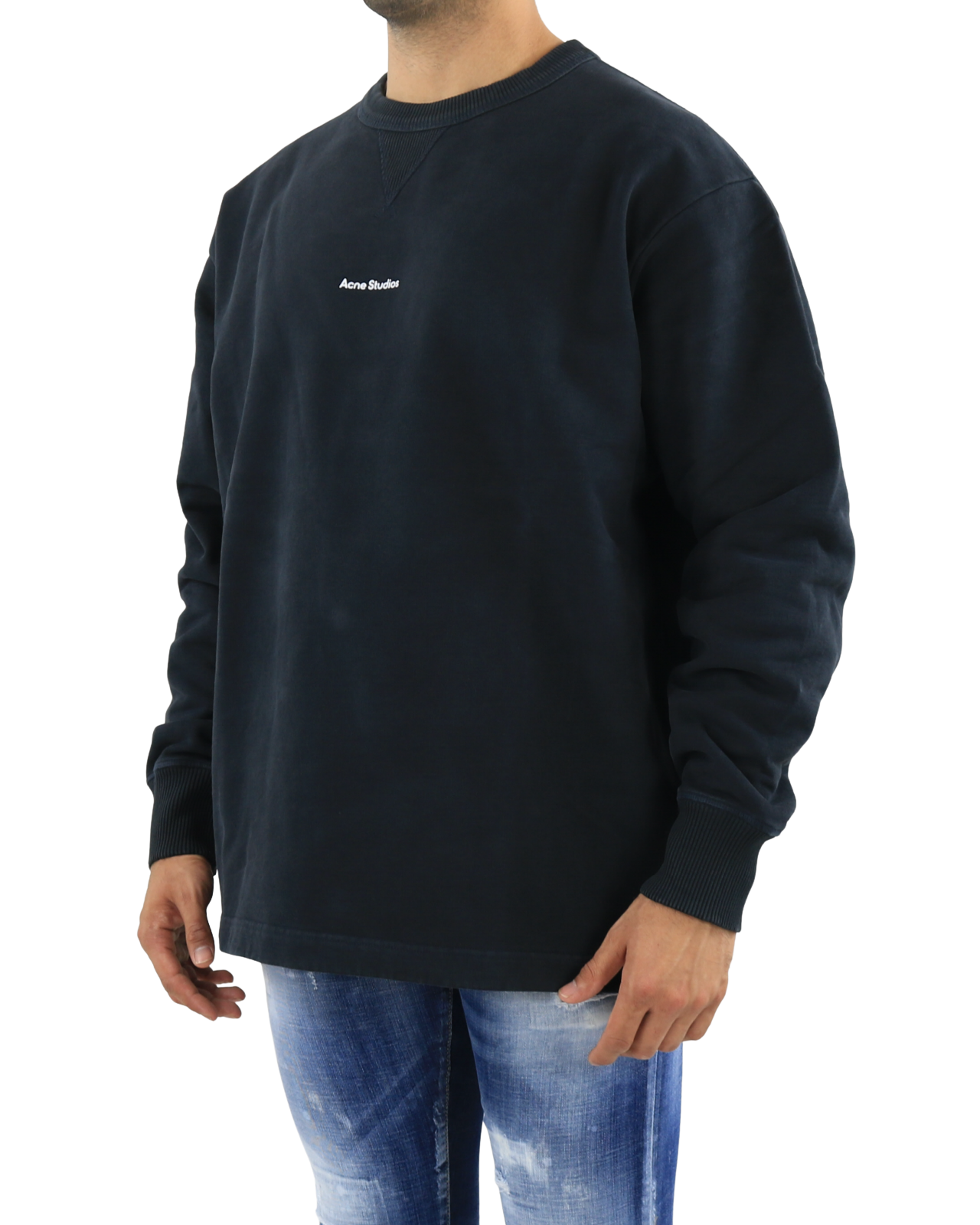 Heren Stamp Logo Sweater Zwart