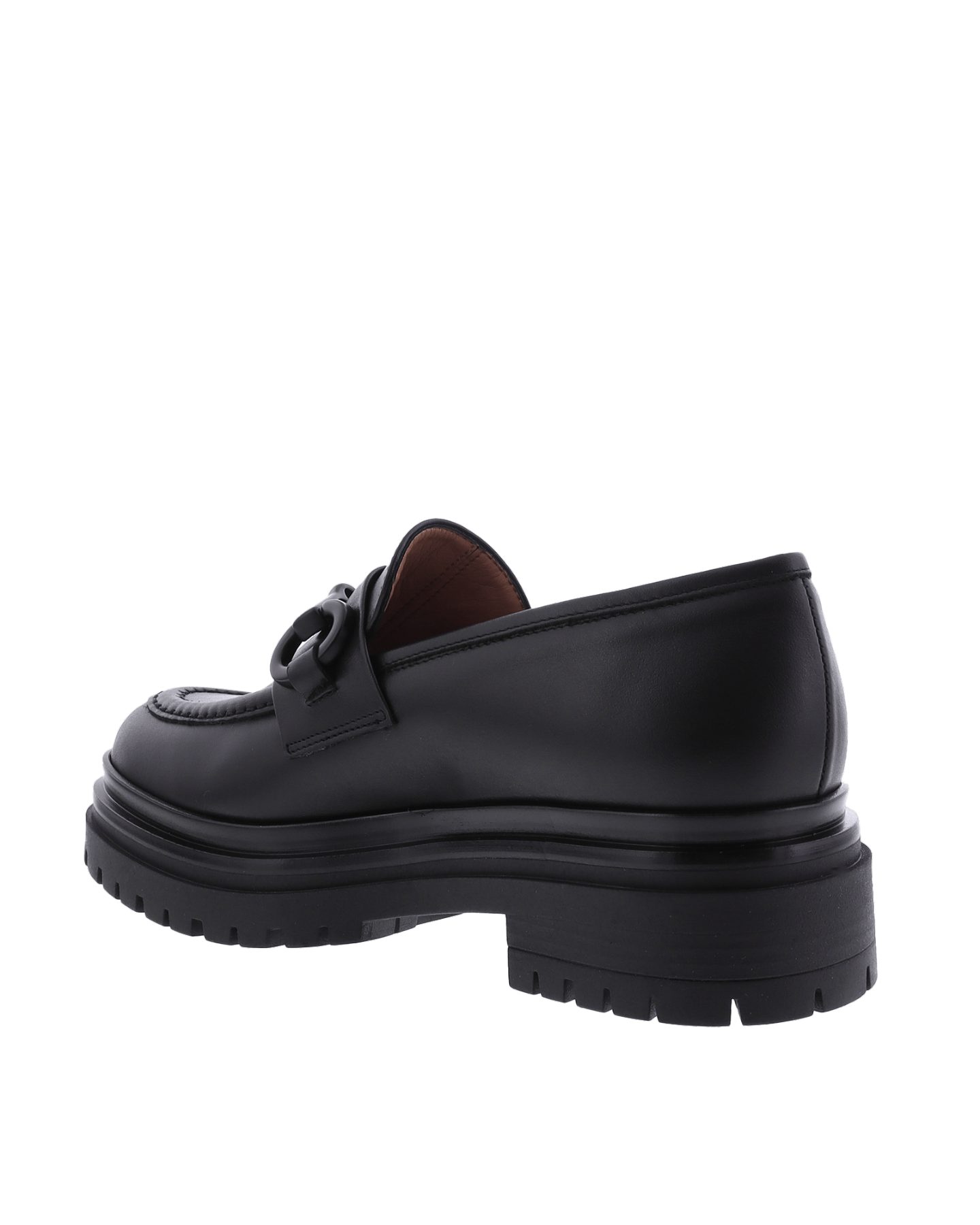Dames Chunky Loafer Leer Zwart