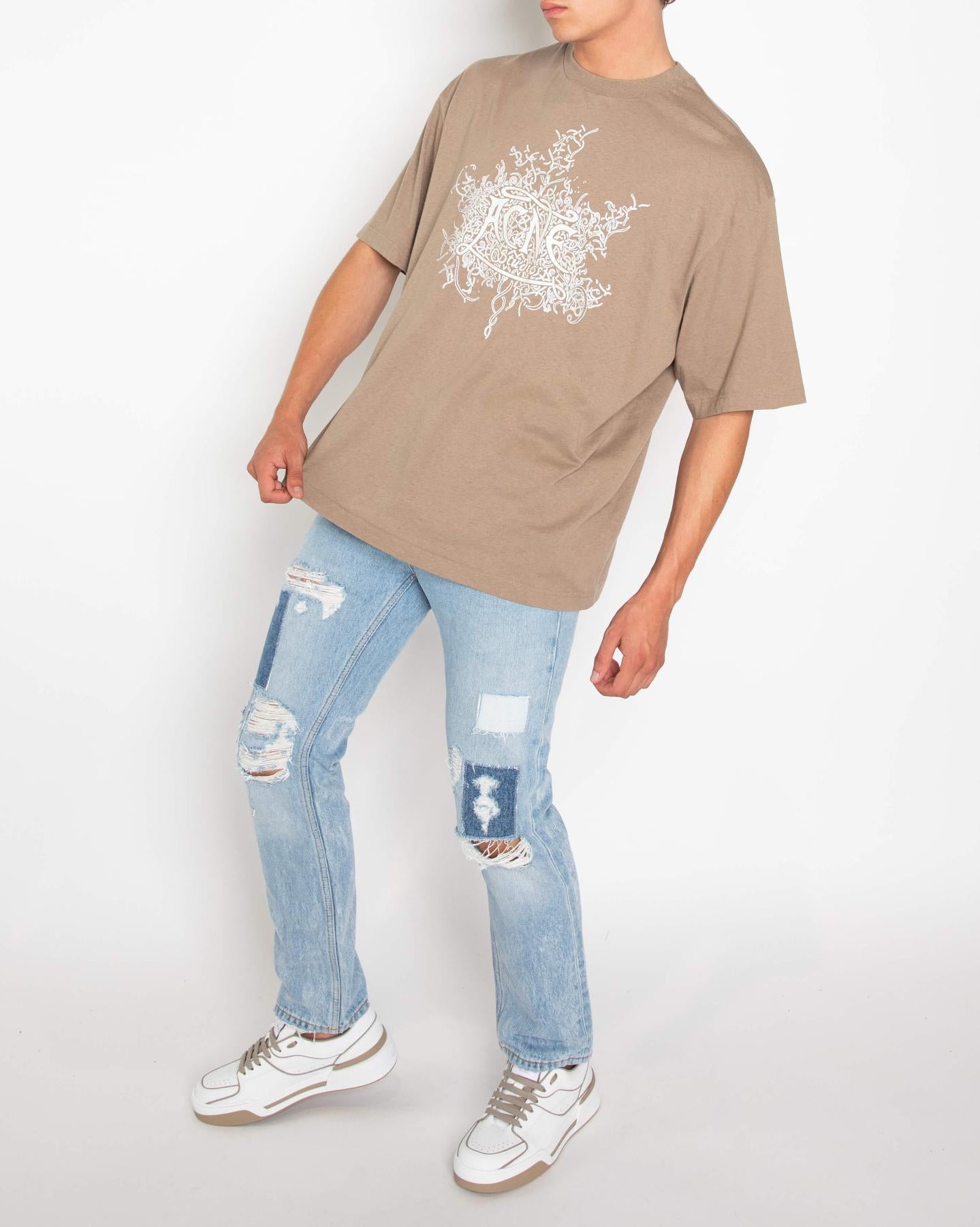 Heren Glow in the Dark Logo Beige