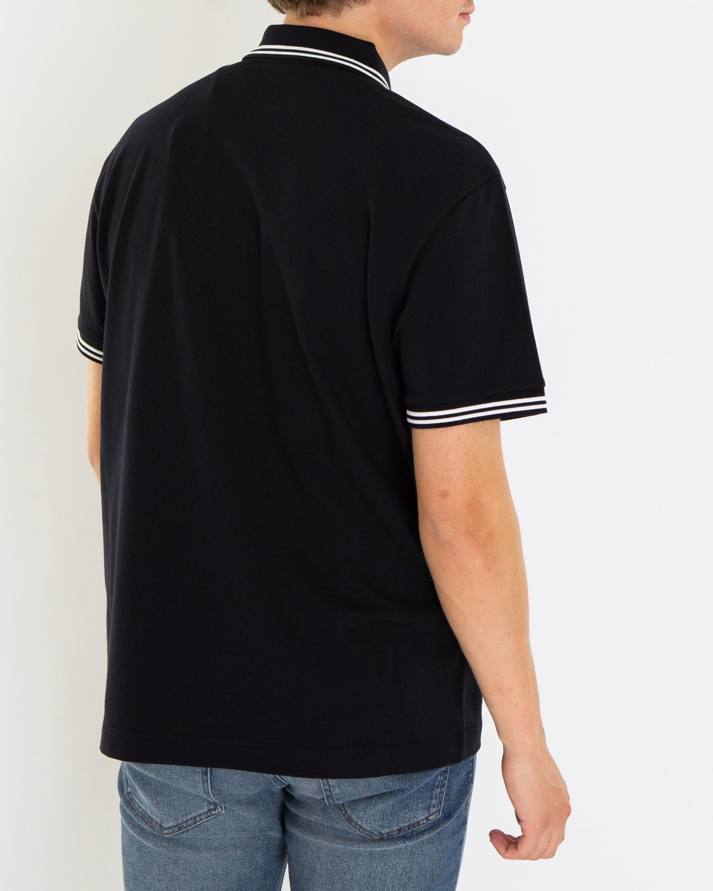 Heren Embroidered Logo Polo Blauw