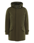 Herren-Parka mit hohem Kragen aus Polar-Material, Grün — huidige kleur