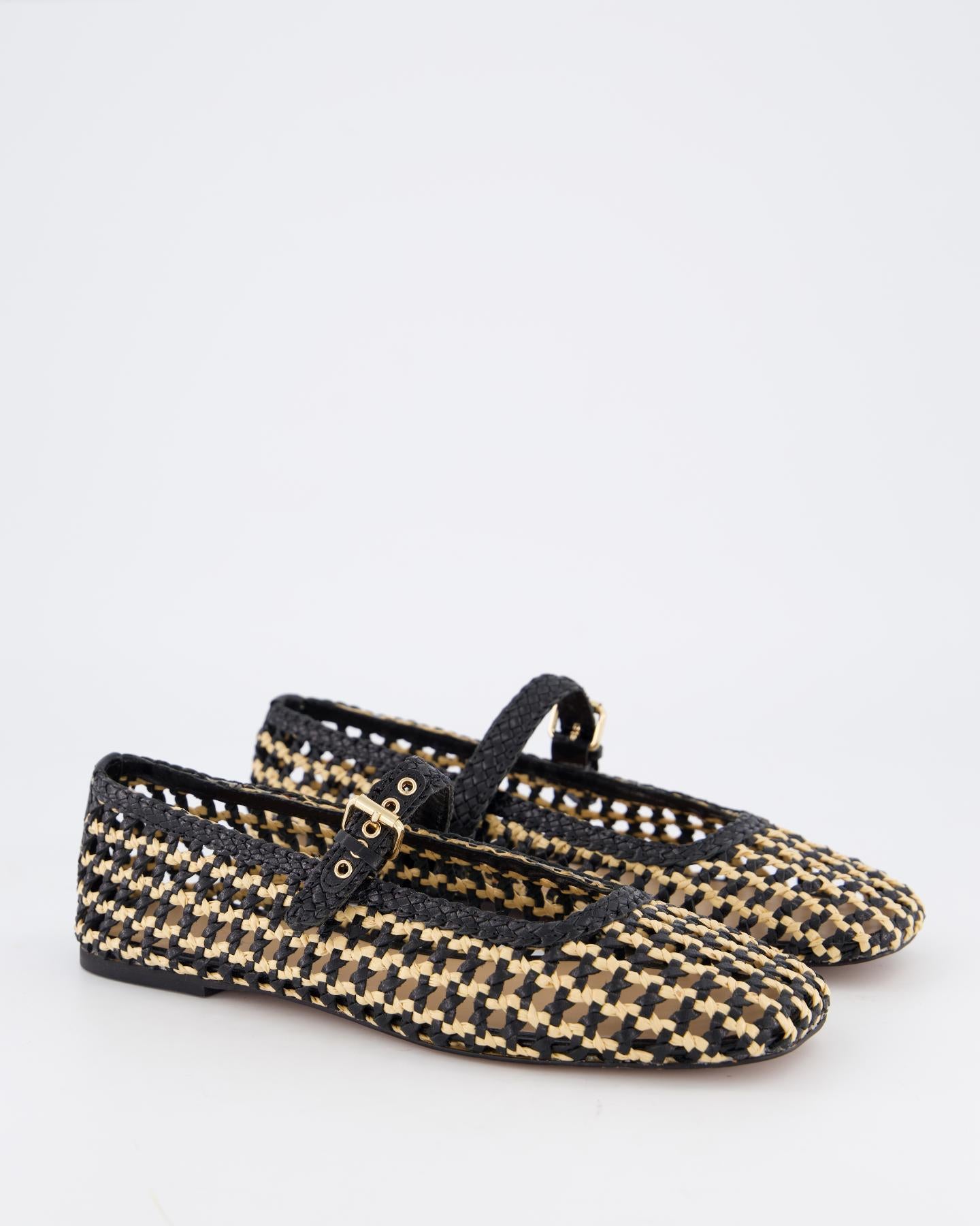 Dames Bicolor Woven Ballerina Zwart