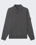 Herren-Poloshirt mit Logo-Patch, Grau — huidige kleur