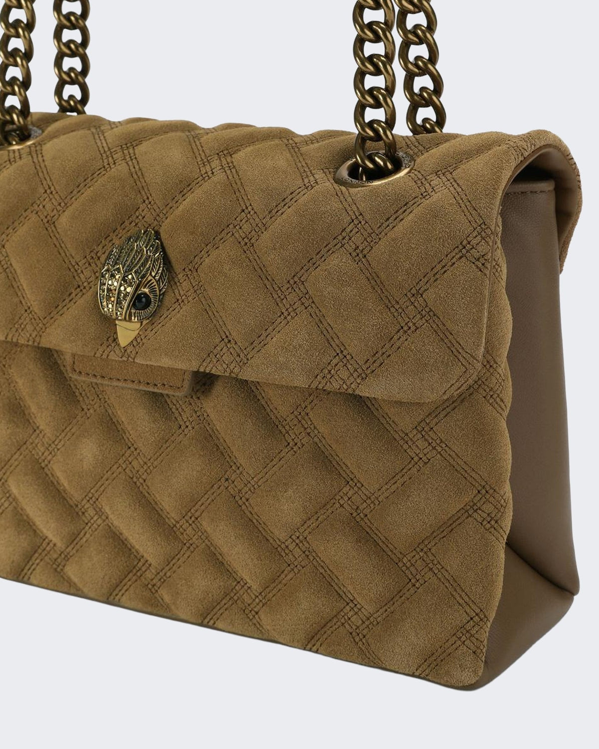 Kurt Geiger Dames 690-Leather Kensington Bag-Beige-Suede/Leather 33 - Eleganza.nl
