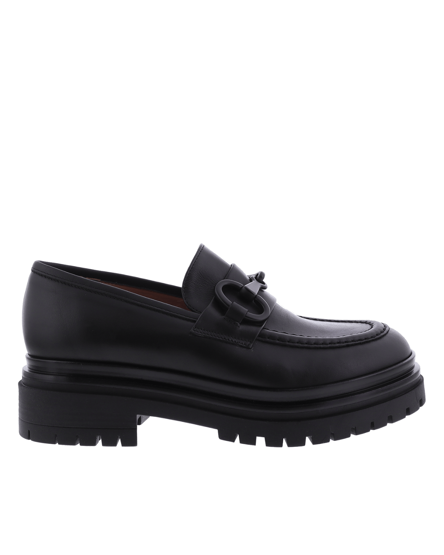 Dames Chunky Loafer Leer Zwart