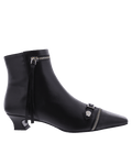 Paris Punk Damen Troncheto Leder Schwarz Stiefeletten — huidige kleur