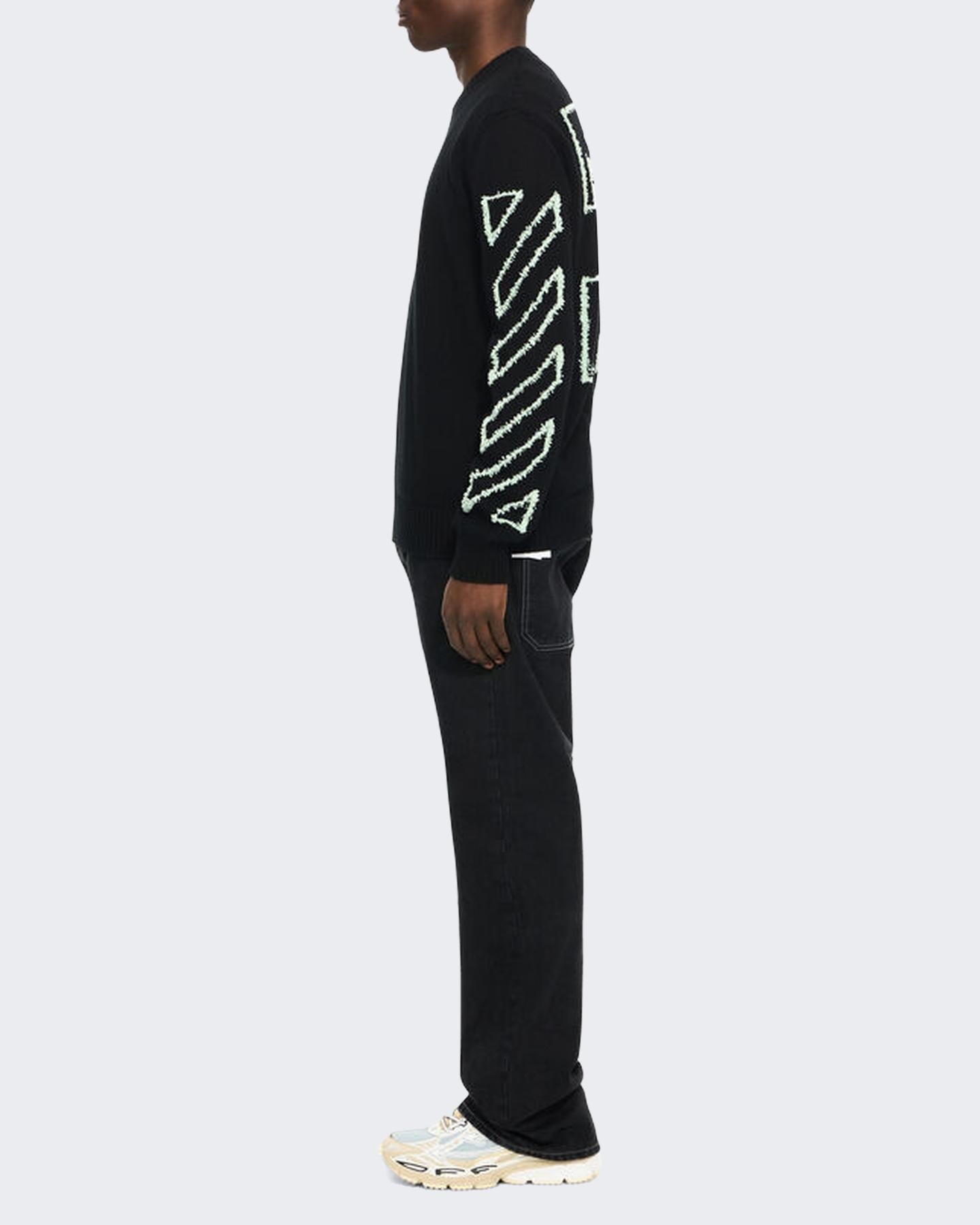 Heren Diag Outline Knit Crewneck