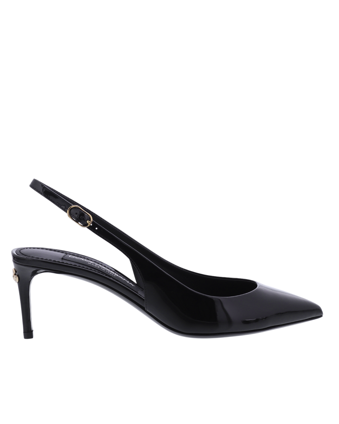 Dames Patent Leather Slingback Zwart