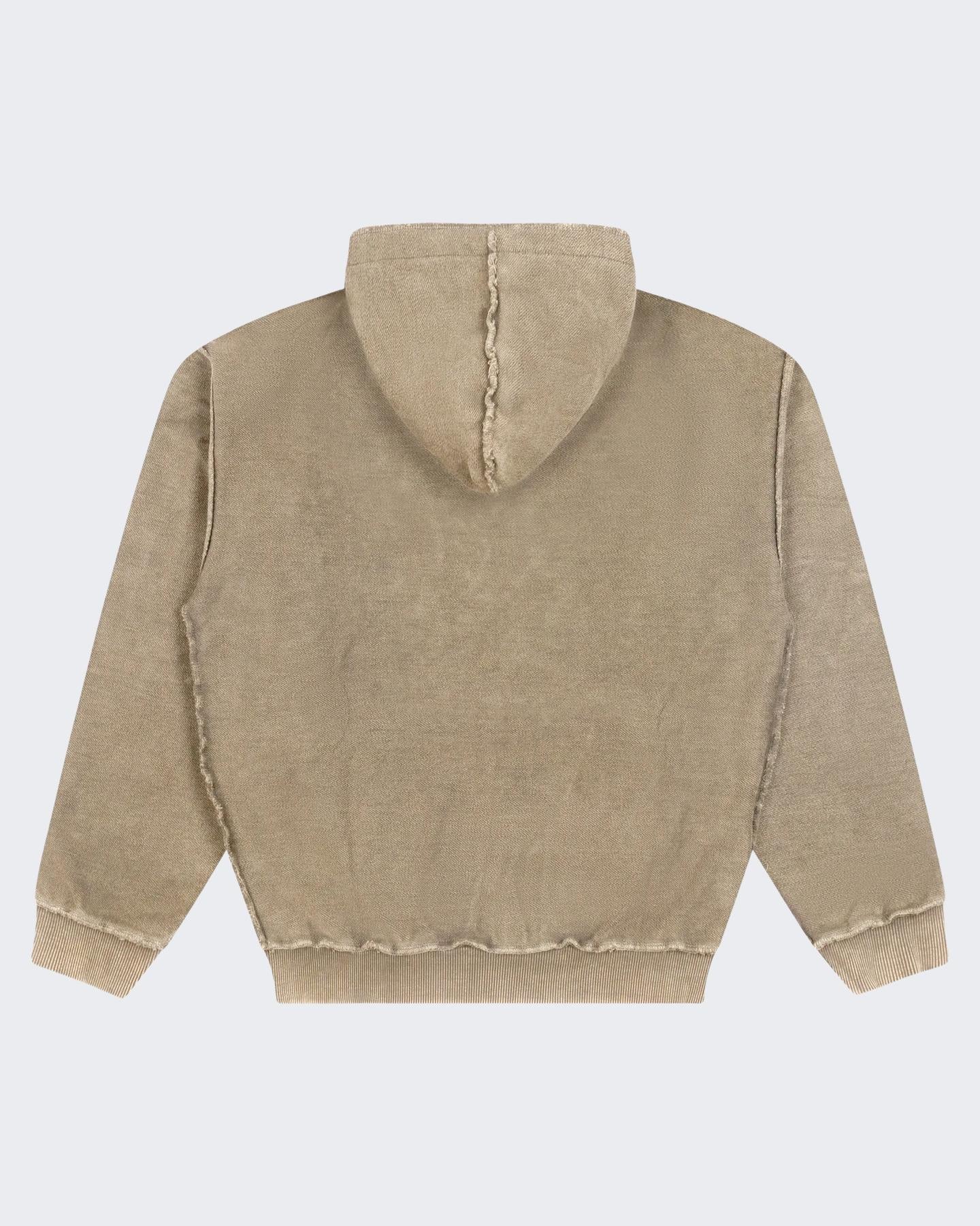 Heren Chest Pocket Hoodie Beige