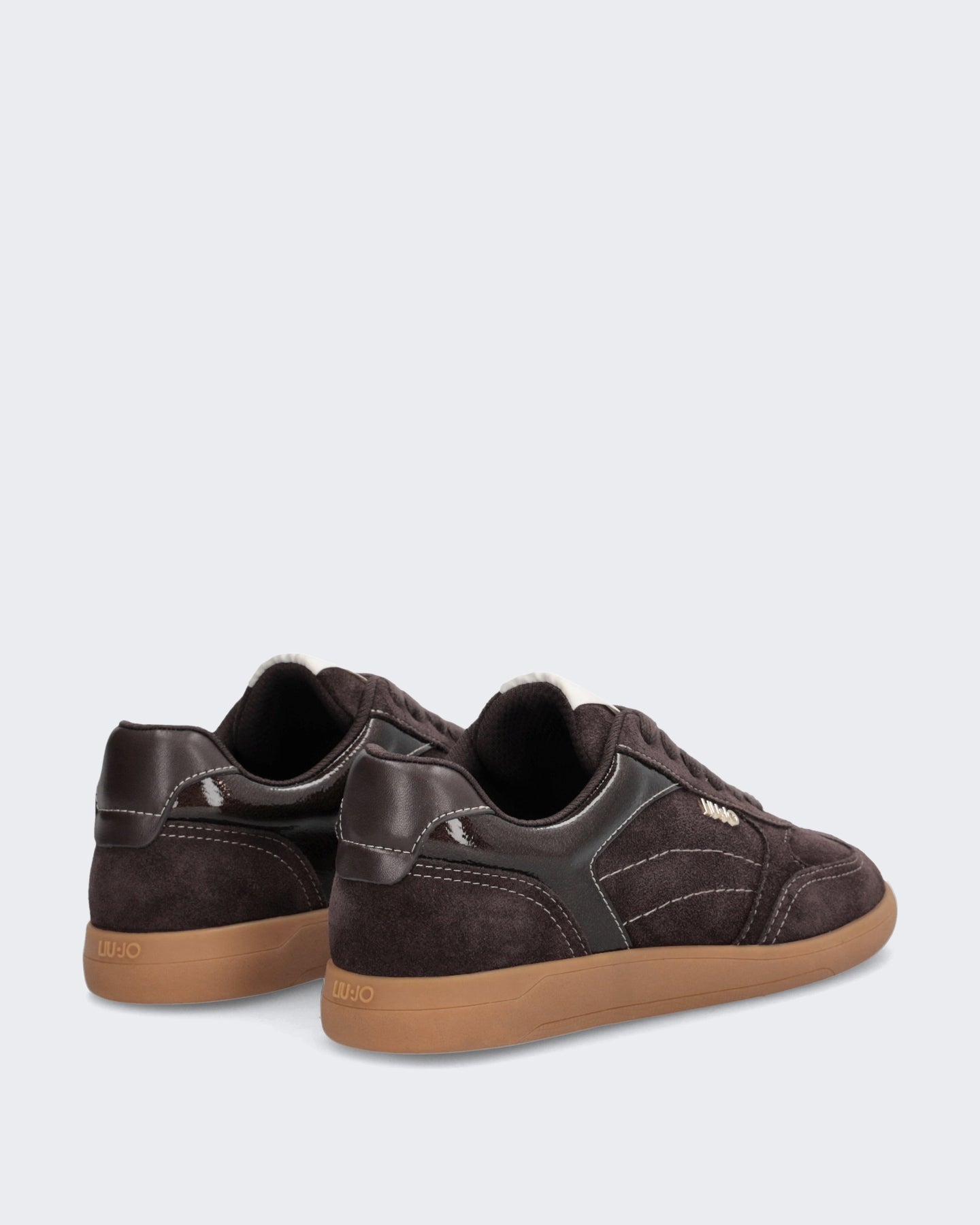 Liu Jo Dames Connor Leren sneaker in bruine kleur Bruin - Eleganza.nl