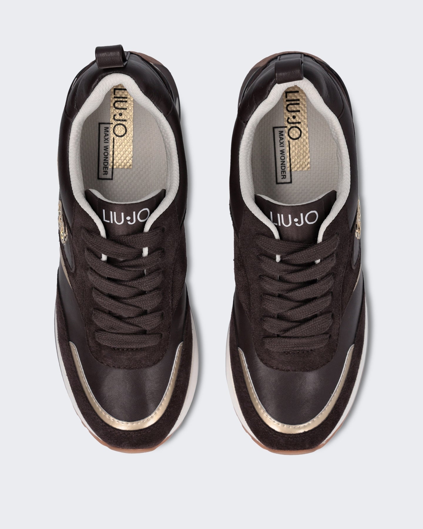 Liu Jo Dames Maxi Wonder 97 sneaker in mokabruin Bruin - Eleganza.nl