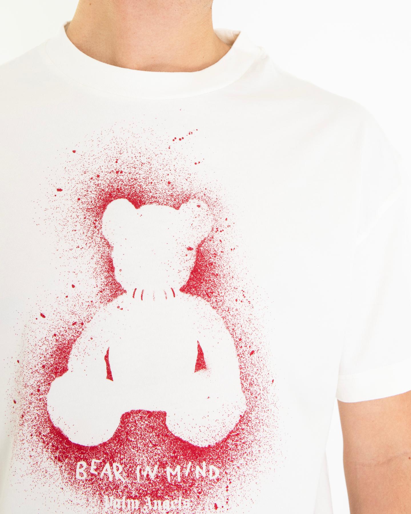Heren Spray Bear T-Shirt Wit