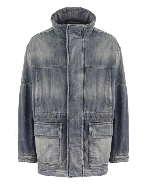 Heren Parka Grijs/Blauw