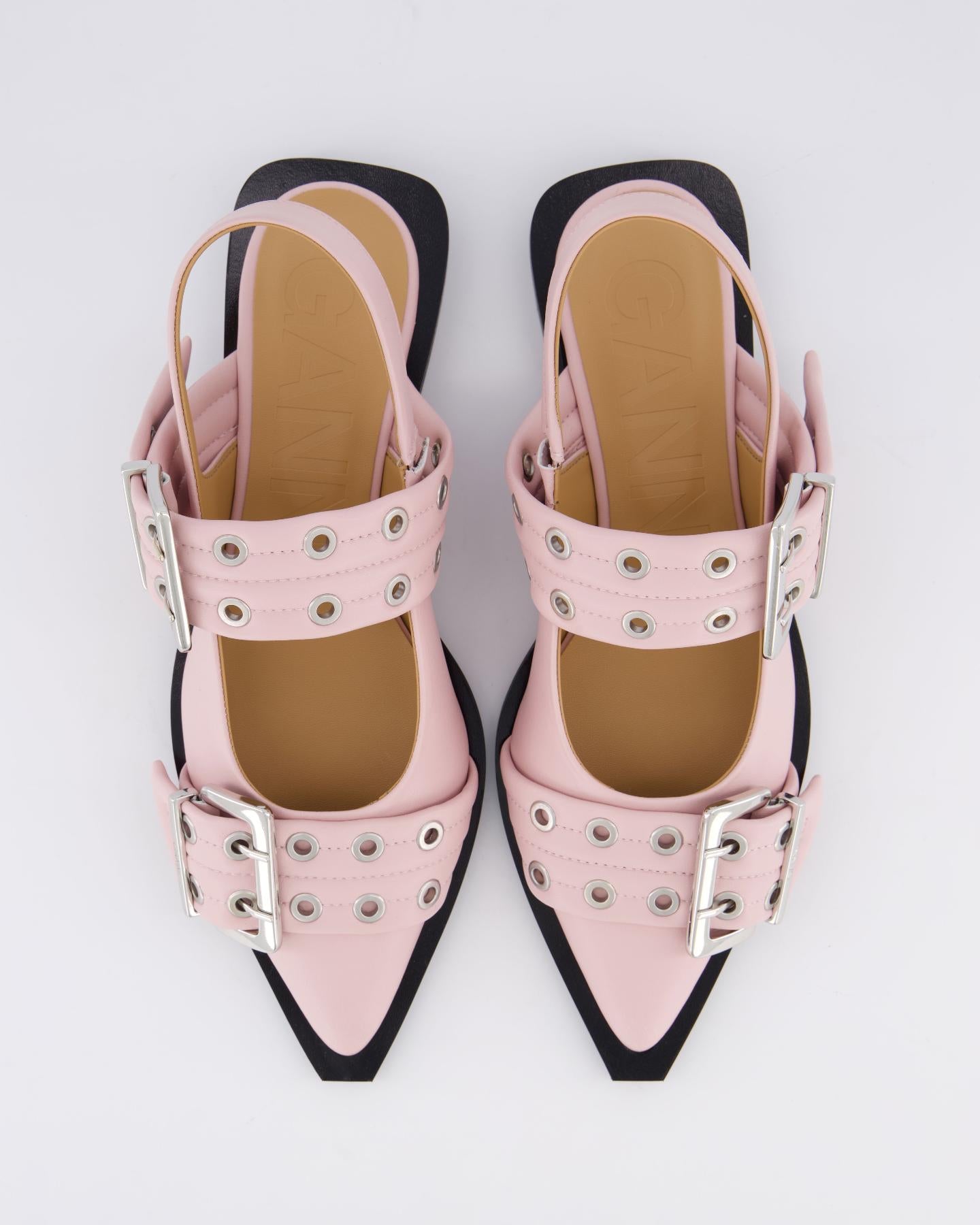 Dames Chunky Buckle Ballerina Roze