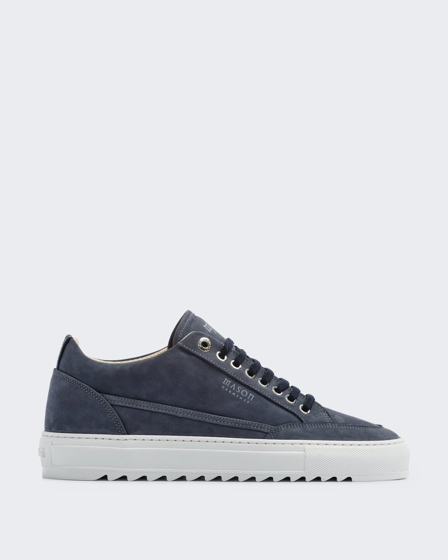Mason Garments Heren Leren sneaker in Blauw - Eleganza.nl