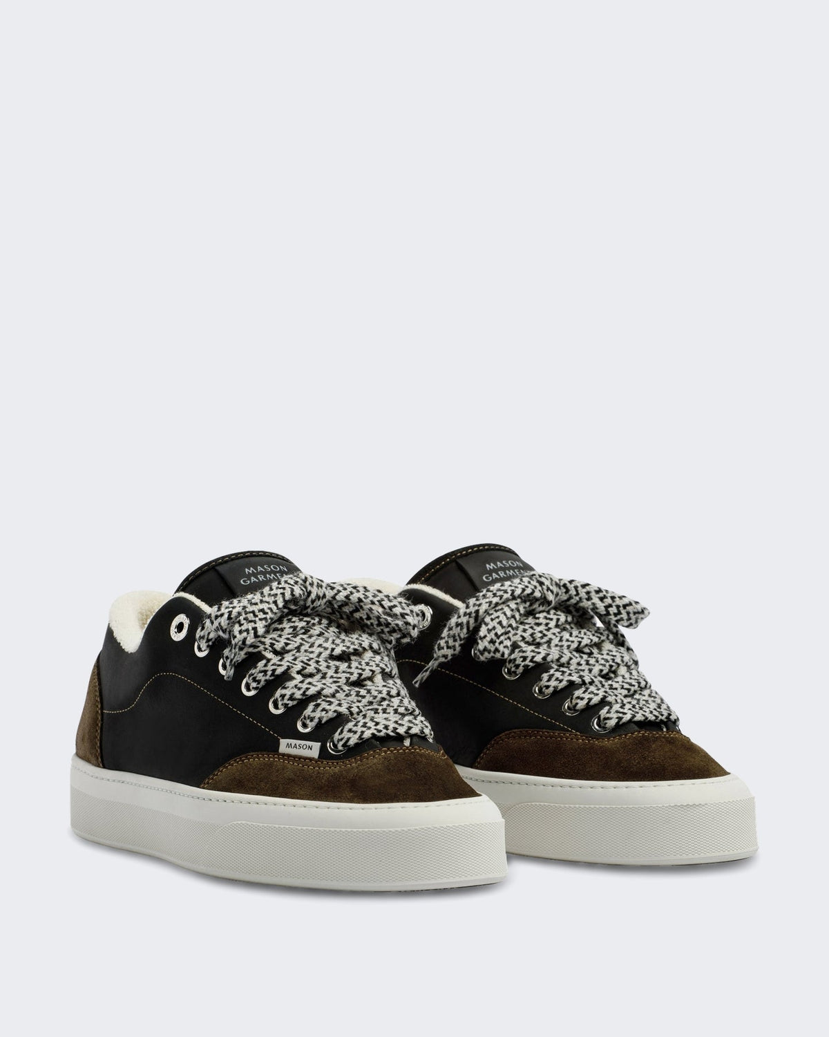 Mason Garments Heren Leren sneaker met klassiek design Groen - Eleganza.nl