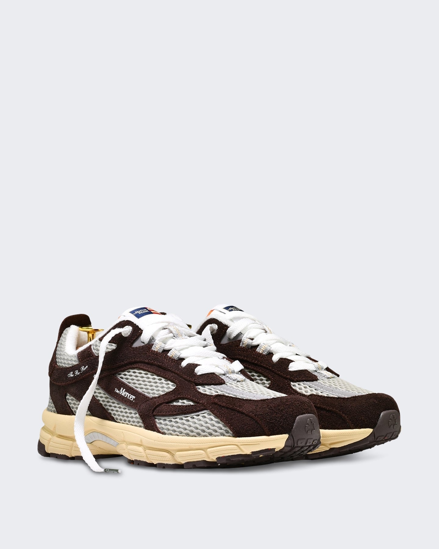 Mercer Unisex Leren sneaker met Americana-details Bruin - Eleganza.nl
