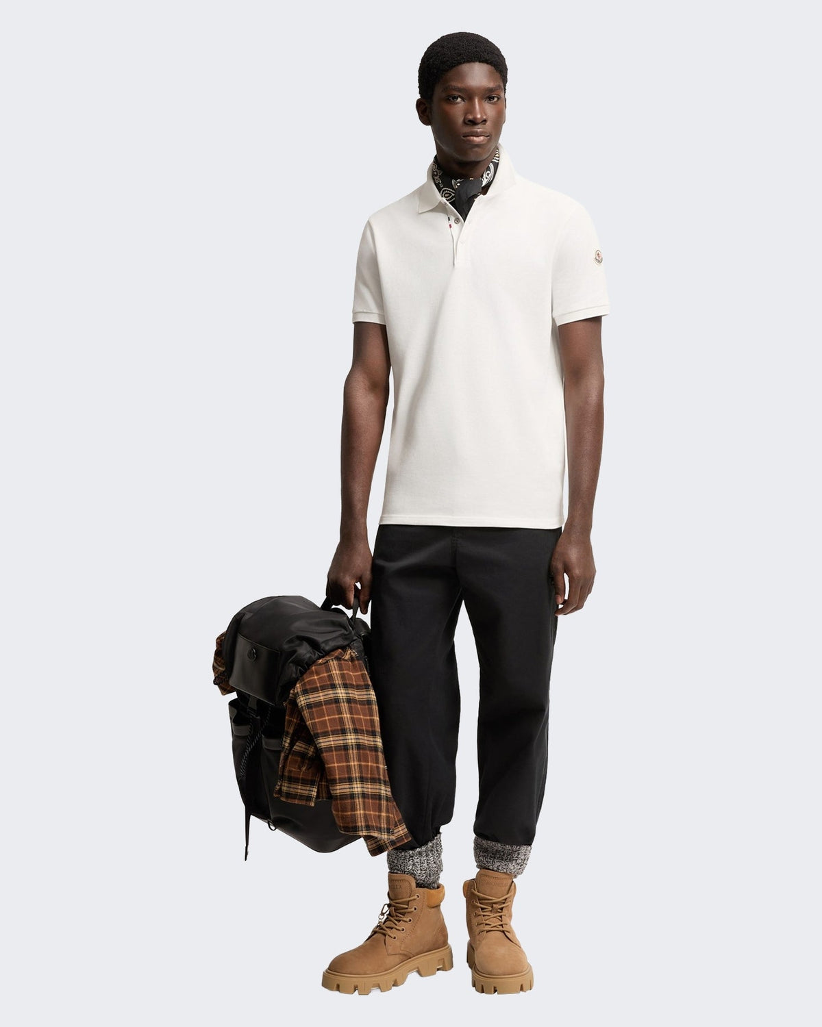 Moncler Heren Polo met korte mouwen Naturel - Eleganza.nl