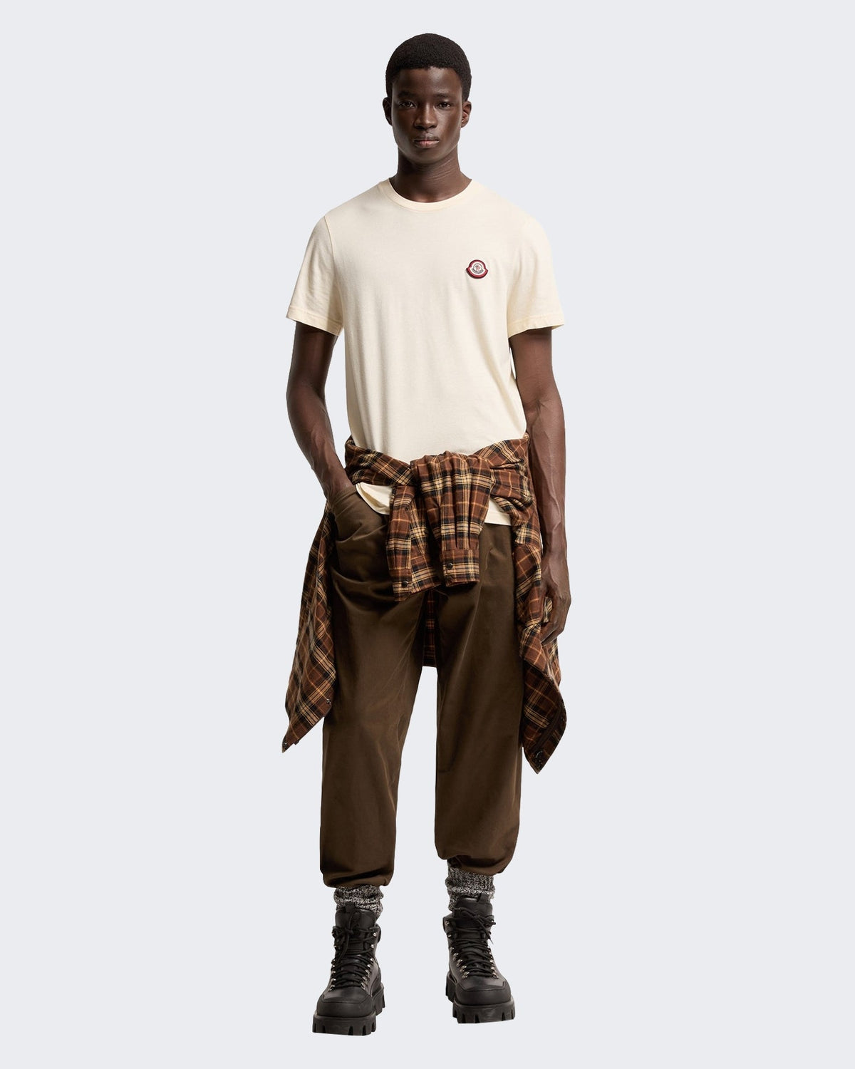 Moncler Heren T-shirt met korte mouwen Grijs - Eleganza.nl