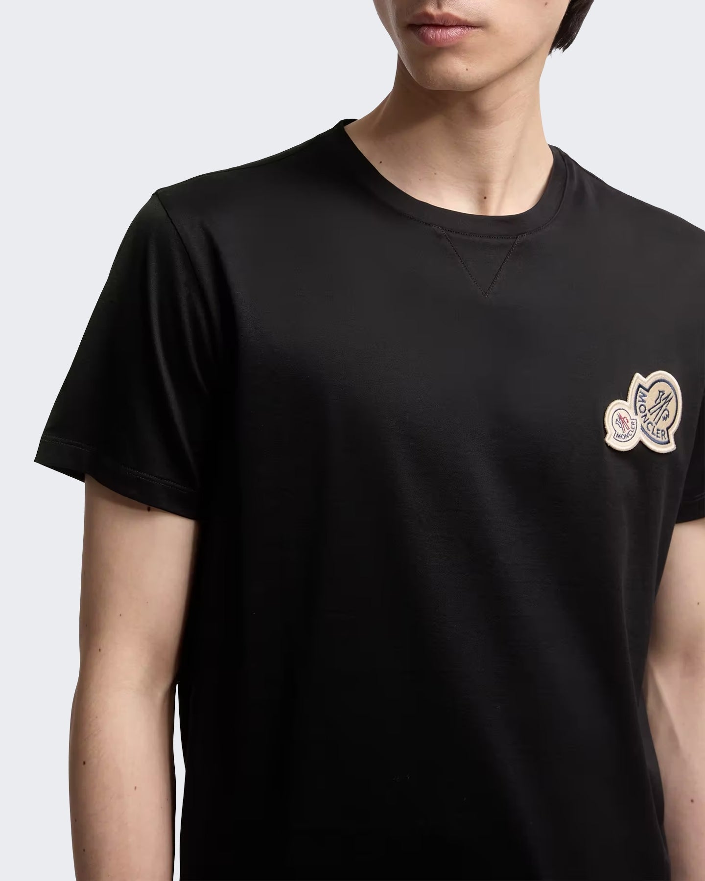 Moncler Moncler Heren Ss T-Shirt-L20918c00041 8390y-Black Zwart - Eleganza.nl