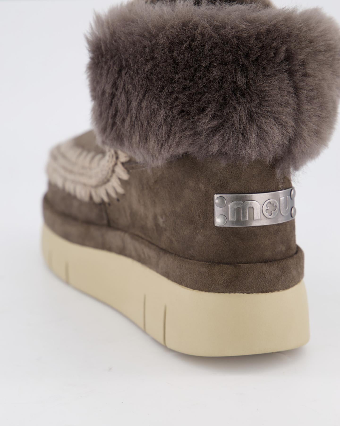 Mou Dames Bounce Welt Boot Furry Collar - Eleganza.nl