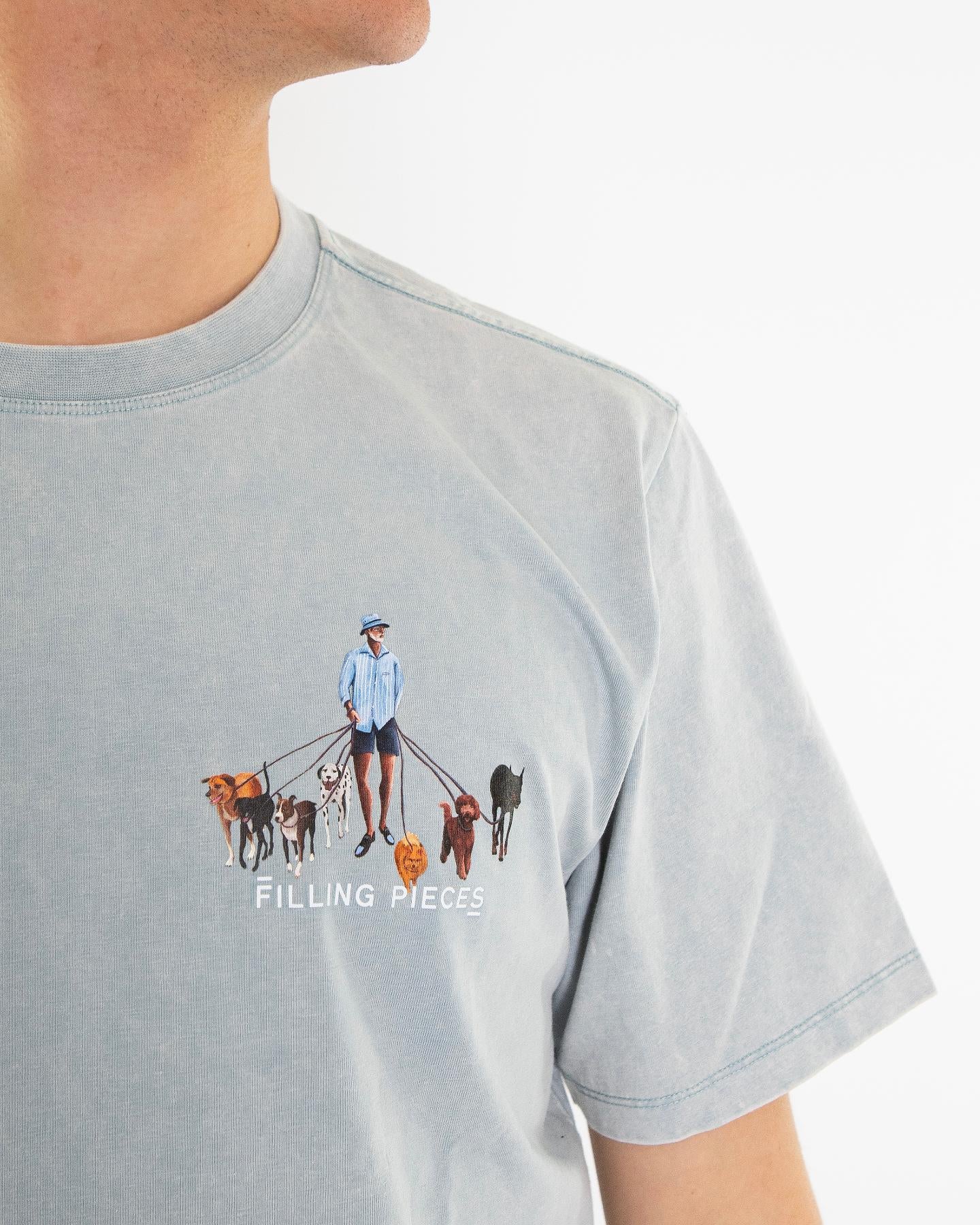 Heren Dog Walker T-Shirt Blauw