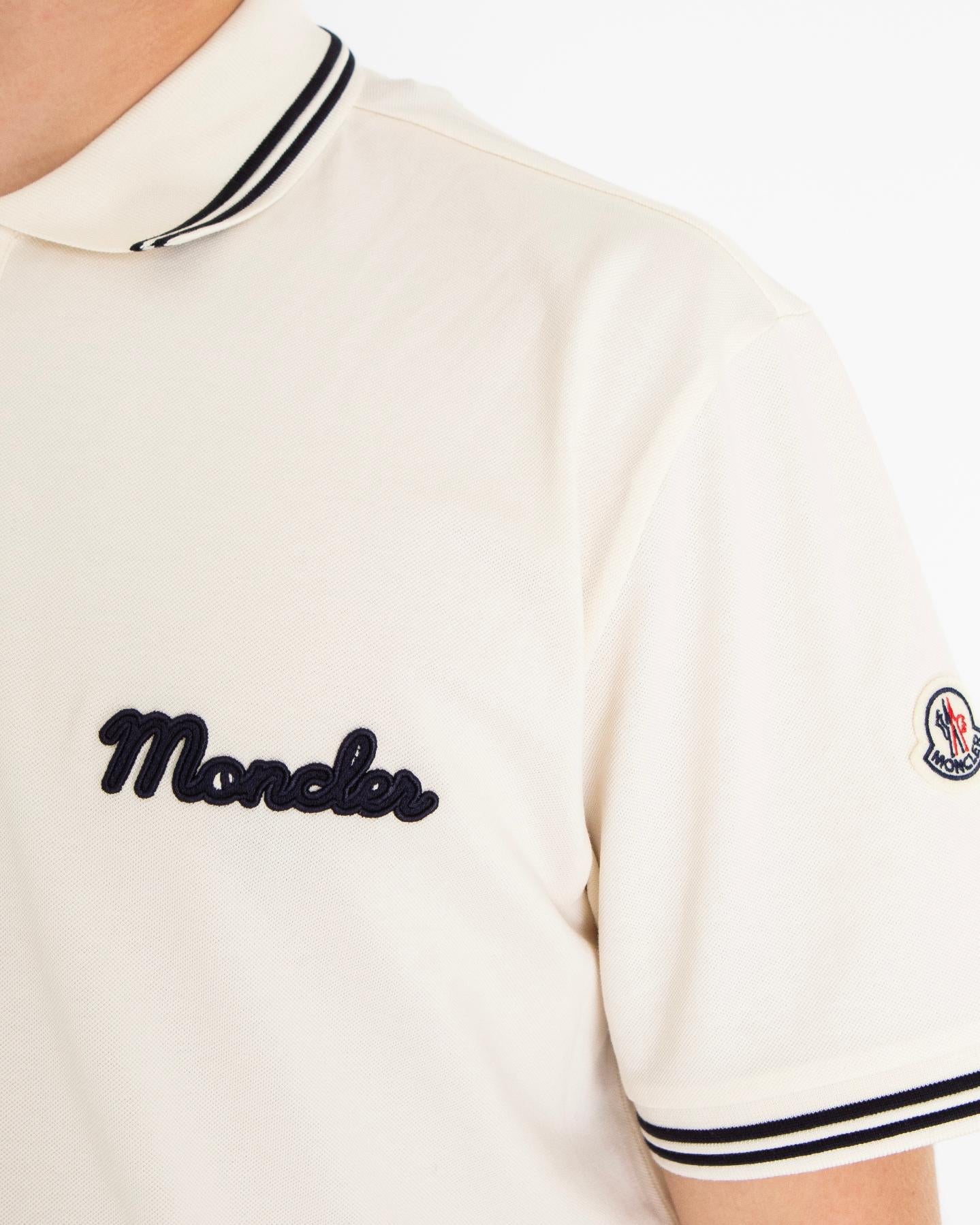 Heren Embroidered Logo Polo Wit