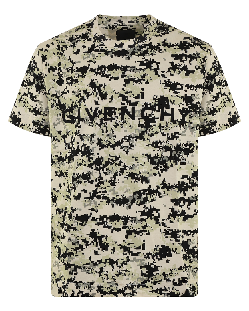 Heren Digital Camo T-Shirt Beige