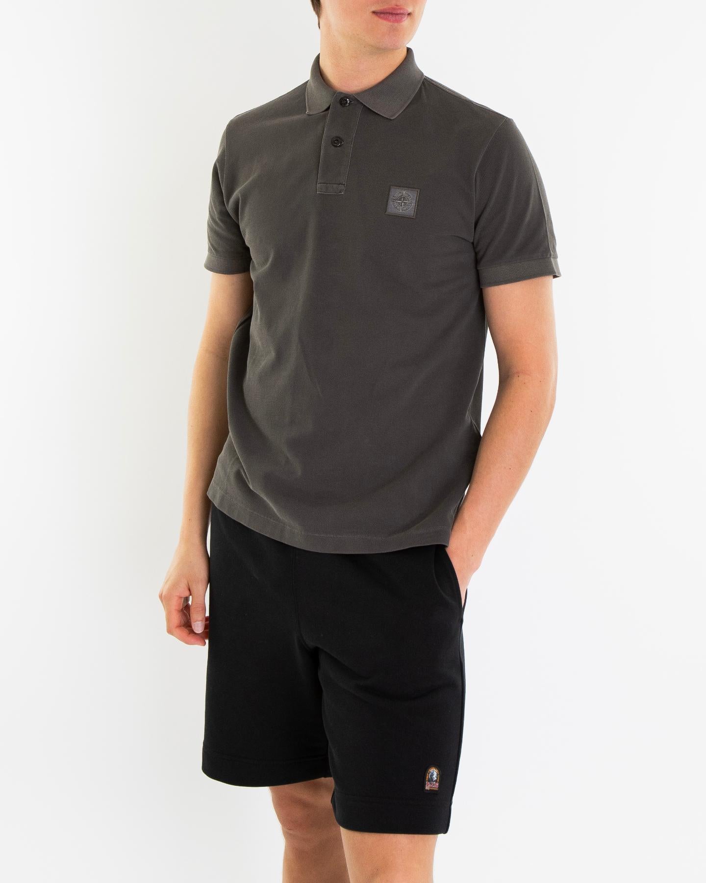 Heren Compass Patch Polo Grijs