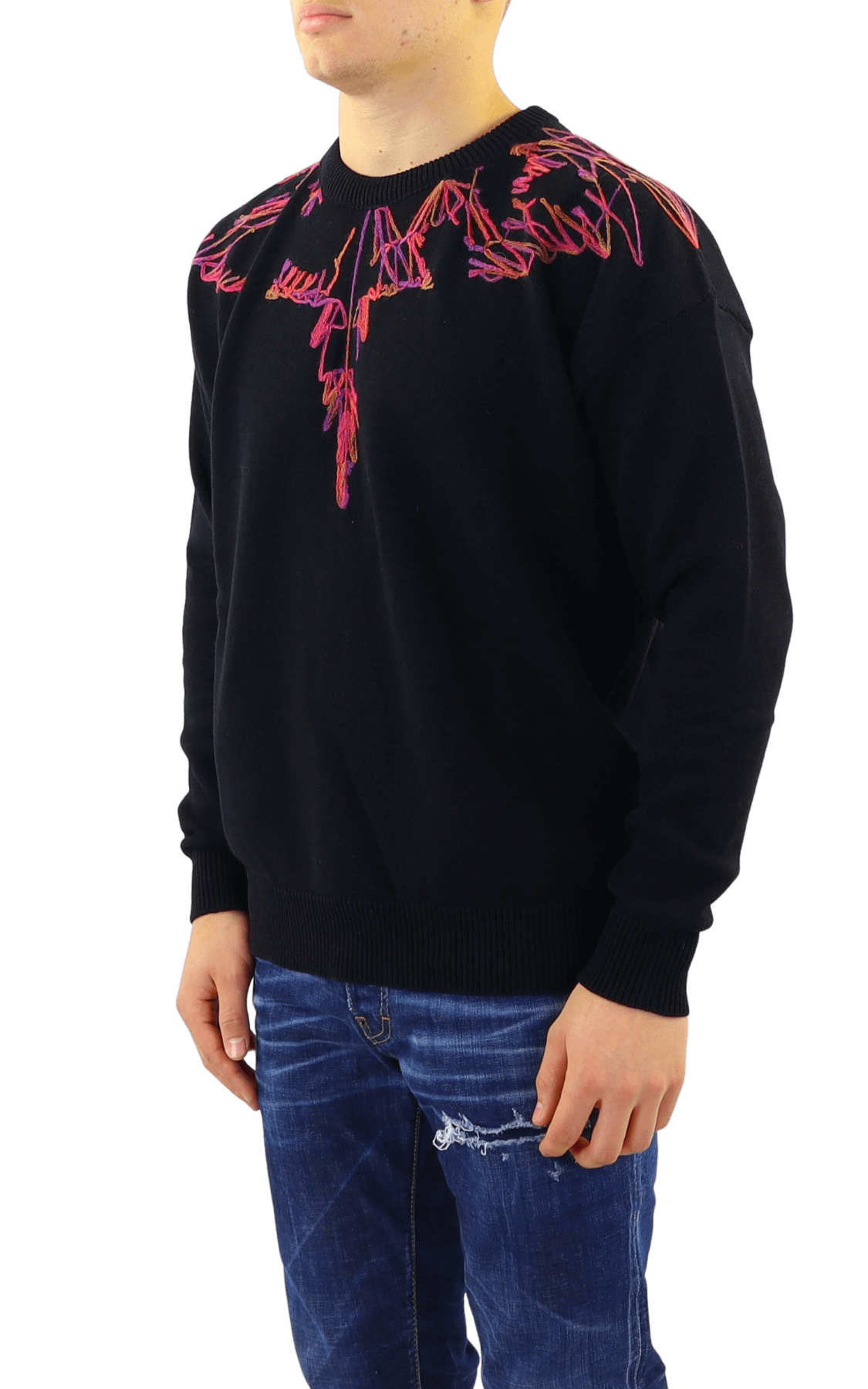 Heren Wings Knit Relax Slim Crew