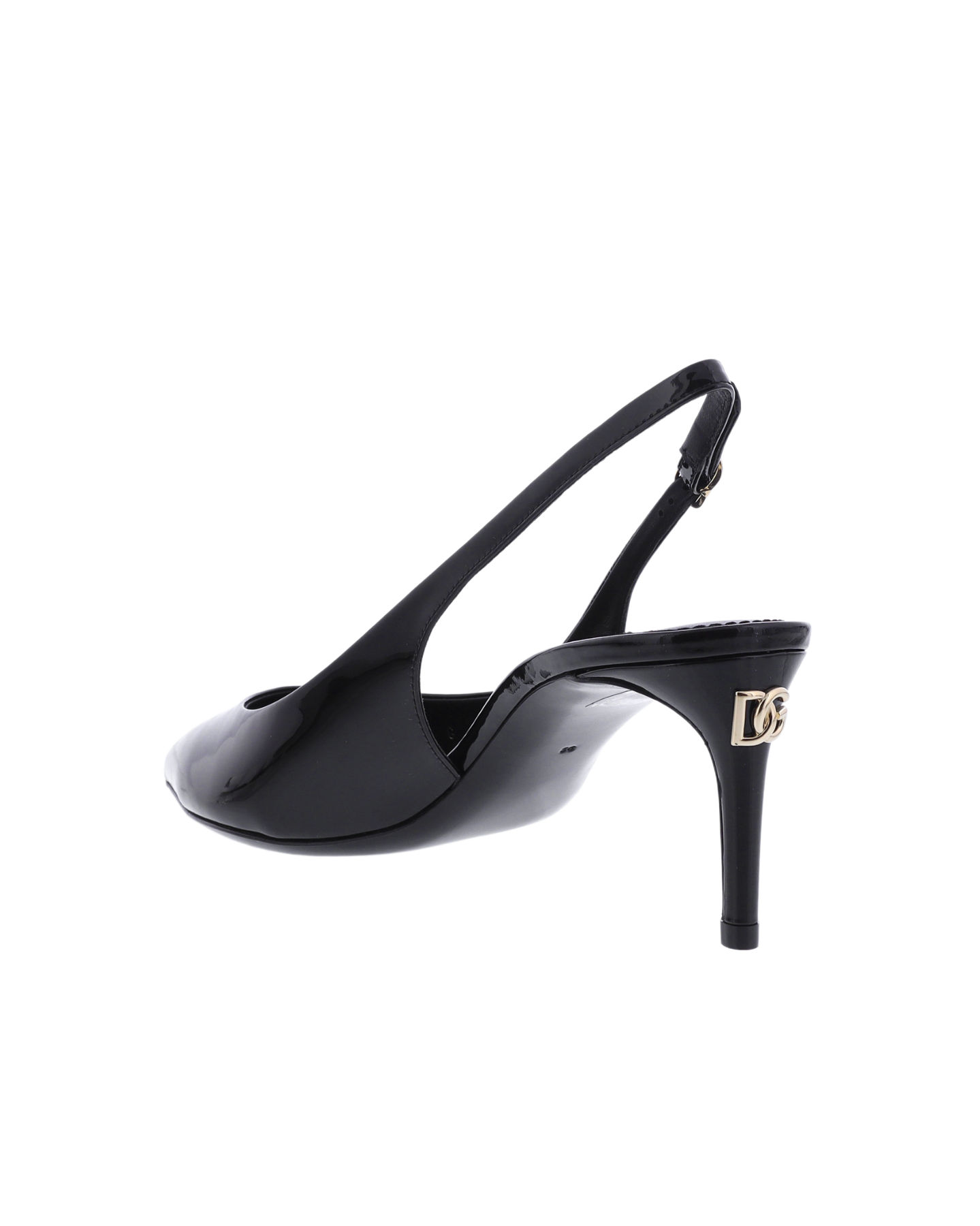 Dames Patent Leather Slingback Zwart