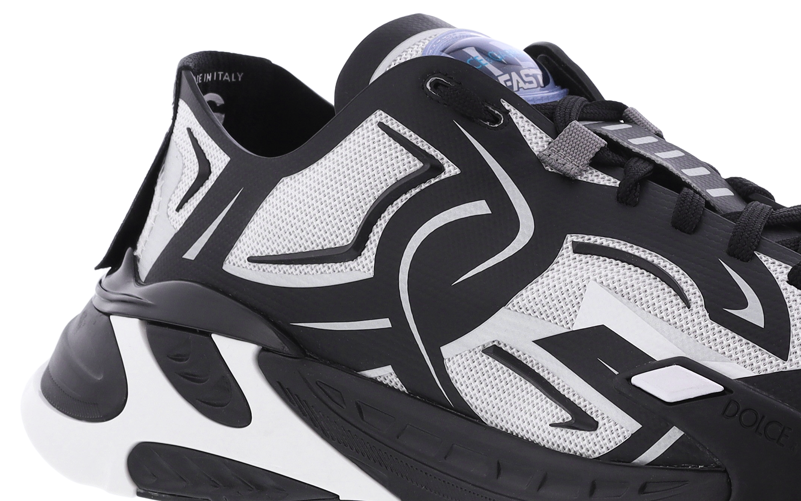 Heren Mesh Fast Sneakers Zwart/Wit