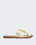 Damen Erin Flat Sandal Slipper Metallic Gold — huidige kleur
