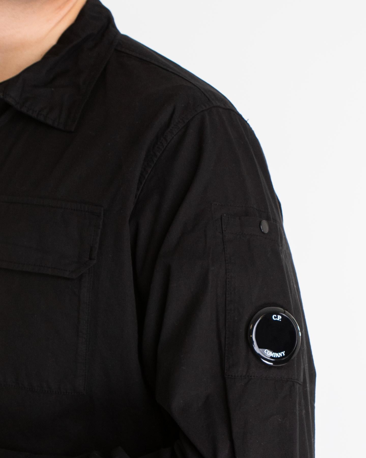 Heren Full Zip Overshirt Zwart